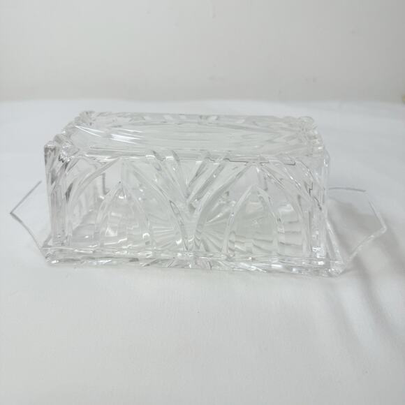 Vintage Glass Patterned Butter Dish - Picture 1 of 8